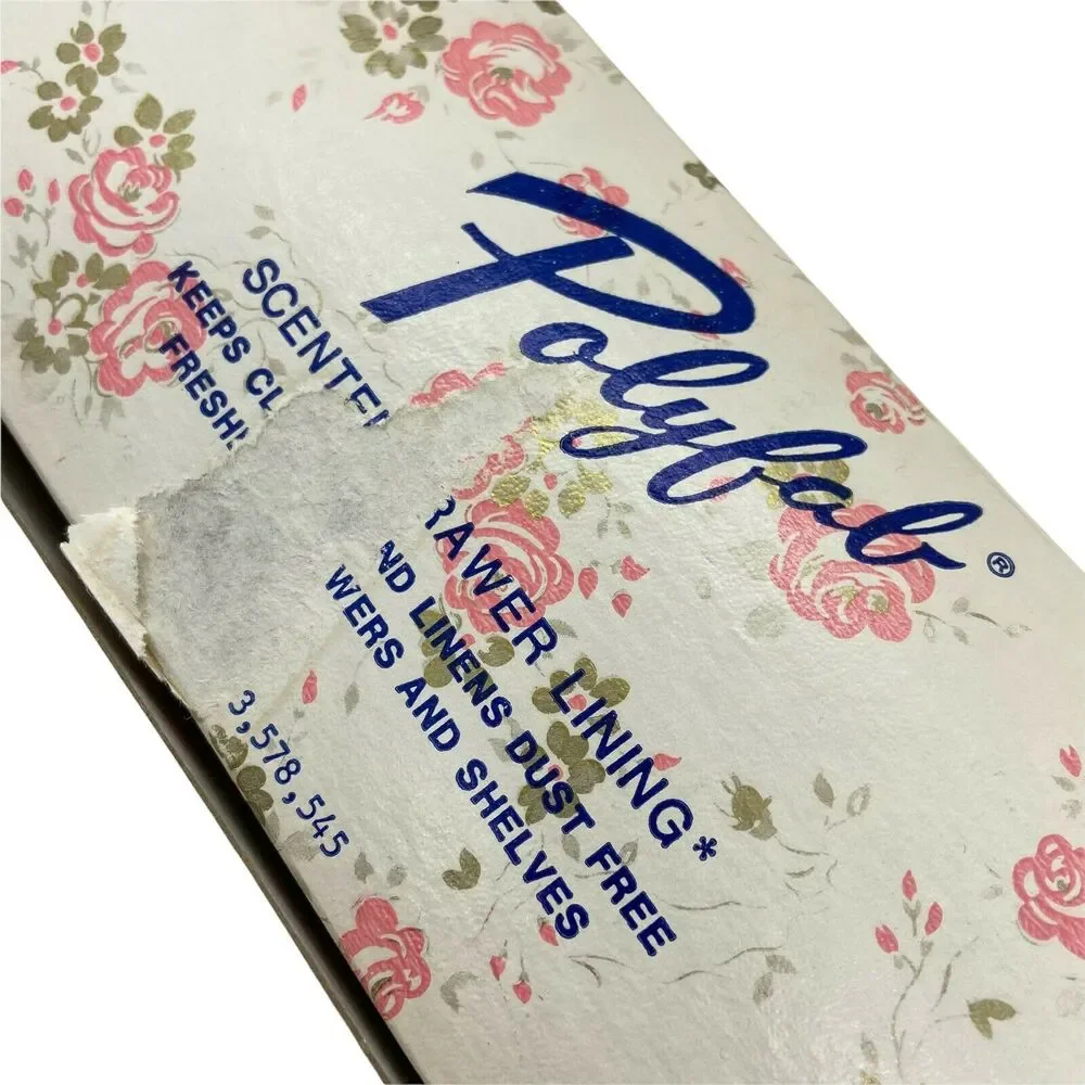 Scented Shelf Paper 50s 60s Vintage Polyfab Multicolor Floral Partial Roll 17.5